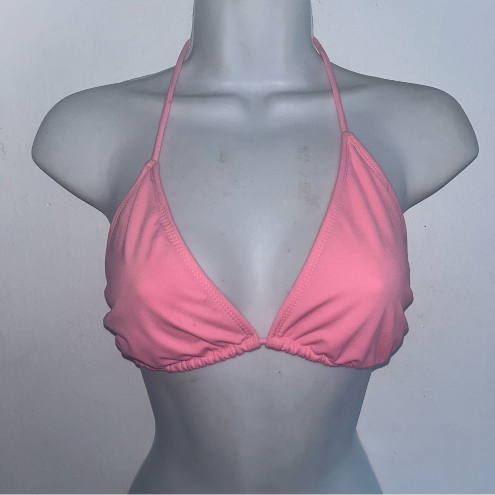 No Boundaries XL 15 17 Pink Triangle Bikini Women Swimsuit Bra Top *